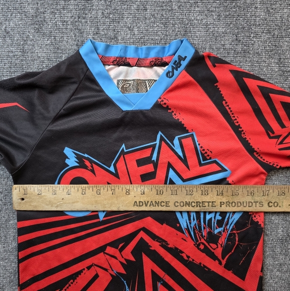 O'NEAL Mayhem Kids Youth Motocross Jersey L Red Black Blue Y2K Moto - Picture 5 of 11
